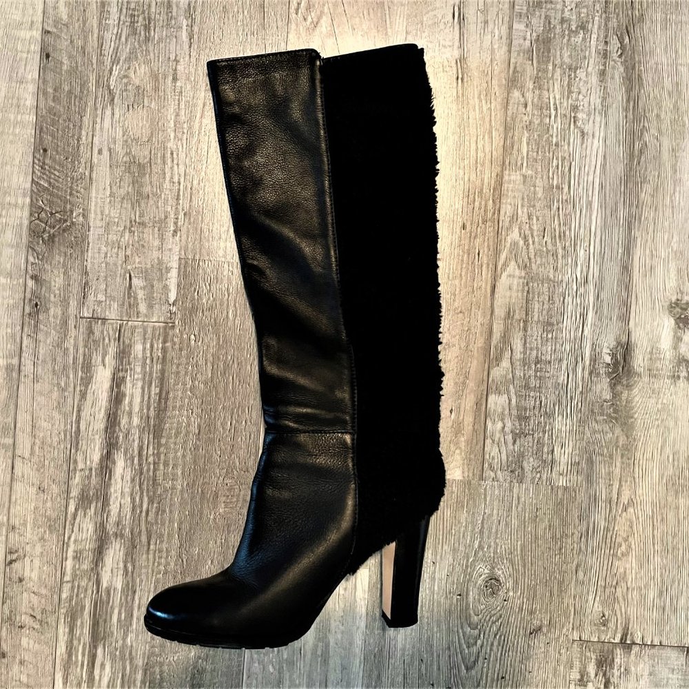 Black Stacked Heel Boot